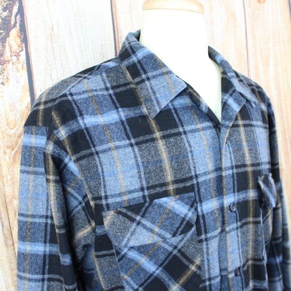 Pendleton Wool Board Shirt Tartan Plaid VTG Large - Picture 6 of 8